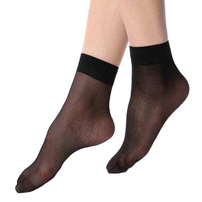 617Di88o0CL._SX679_ Pack of 1 Black Ultra-Thin Transparent Nylon Summer Socks/Stocking Socks for Ladies/Women/Girl's (Ankle Length Socks) - Image 1