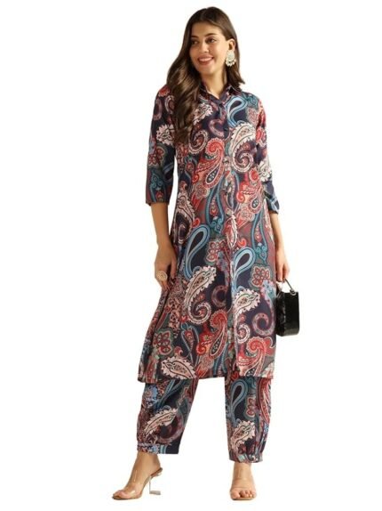 Women's Cotton Blend Co Ord Set | Co Ord Set for Women Stylish | Kurta Set for Women | Kurta Set | Ethnic Co Ord Set for Women | 3/4 Sleeve Women Co-ord set