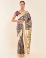 Printed Saree with Tassels