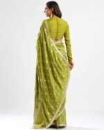 Women Embroidered Saree with Contrast Border - Image 3