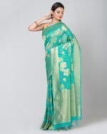 Woven Banarasi Saree with Contrast Border