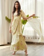 Women Ruffle Saree Dress Pre-stitched Saree - Image 3