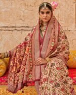 Women Ikat Design Tassels and Latkans Silk Paisley Saree - Image 2