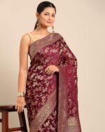 Women Woven Saree with Tassels