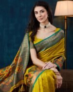 Women Silk Traditional Saree with Zari Border - Image 3